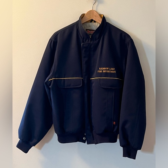 Vintage Rainbow Lake Fire Department Jacket - Size Mens Medium - Picture 12 of 12